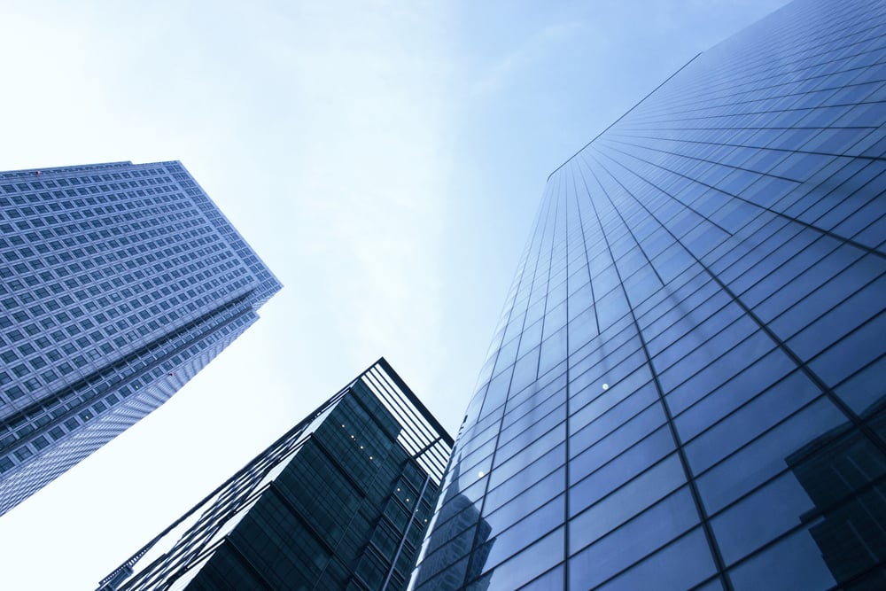 three corporate buildings